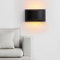 Modern Minimalist Curved Aluminum Up And Down Illuminated LED Wall Sconce Lamp For Outdoor Patio