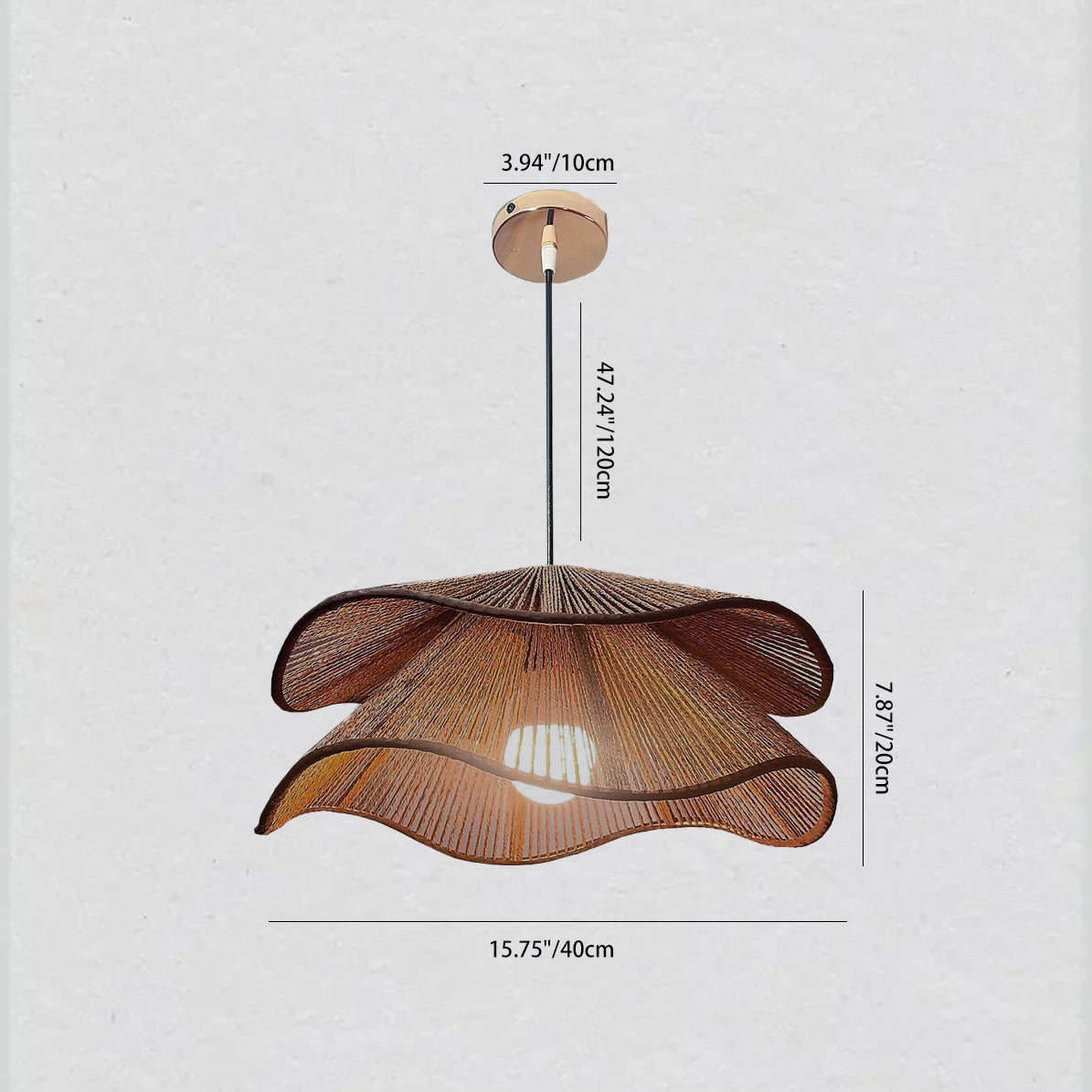 Vintage Hemp Rope Pendant Light