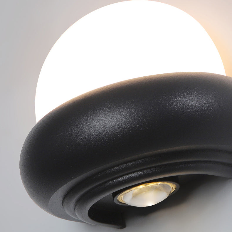 Contemporary Nordic Waterproof Aluminum Ellipse LED Outdoor Wall Sconce Lamp For Garden