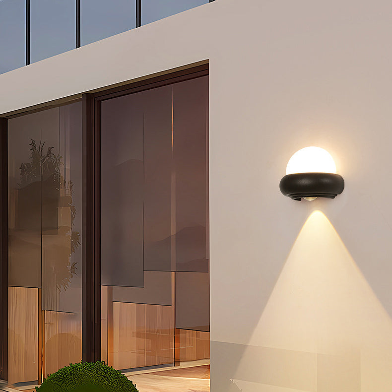 Contemporary Nordic Waterproof Aluminum Ellipse LED Outdoor Wall Sconce Lamp For Garden
