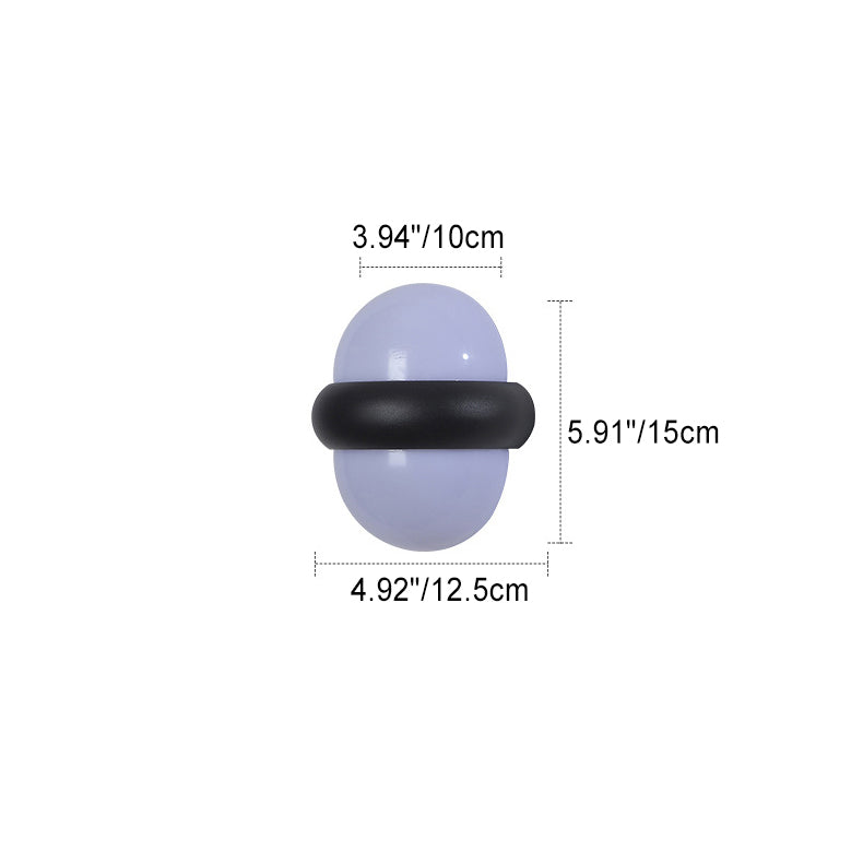Contemporary Nordic Waterproof Aluminum Ellipse LED Outdoor Wall Sconce Lamp For Garden