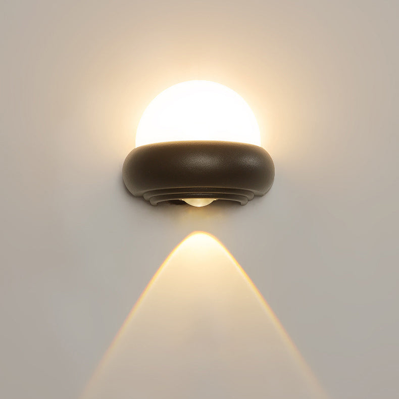 Contemporary Nordic Waterproof Aluminum Ellipse LED Outdoor Wall Sconce Lamp For Garden