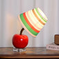 Contemporary Creative Tilted Resin Apple Fabric Shade 1-Light Table Lamp For Bedroom