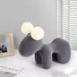 Contemporary Creative Cartoon Childlike Pony Plush Resin 2-Light Table Lamp For Bedroom
