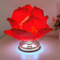 Contemporary Creative Lotus Flower Fabric Hardware 1-Light Table Lamp For Bedroom