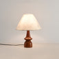 Traditional Japanese Printed Fabric Conical Shade Solid Wood 1-Light Table Lamp For Bedroom