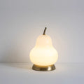 Contemporary Scandinavian Pear Glass Shade Iron USB Rechargeable LED Table Lamp For Bedroom