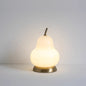 Contemporary Scandinavian Pear Glass Shade Iron USB Rechargeable LED Table Lamp For Bedroom