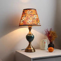 Traditional European Ceramic Hardware Base Fabric Shade 1-Light Table Lamp For Bedroom
