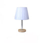 Modern Simplicity Fabric Round Shade Solid Wood 1-Light Table Lamp For Bedroom