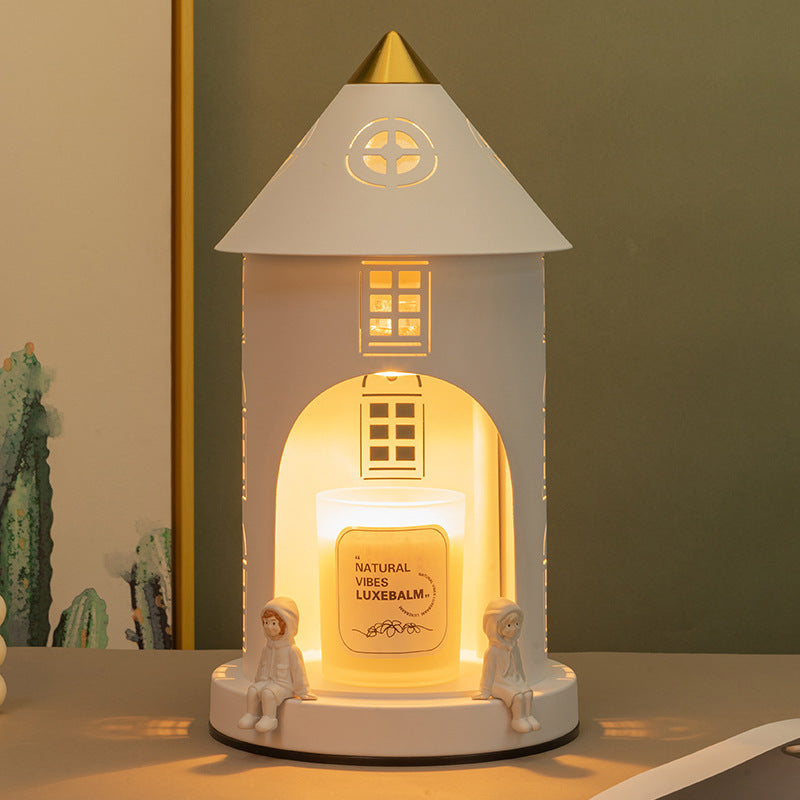 Modern Simplicity Iron Arch Castle 1-Light Melting Wax Table Lamp For Bedroom