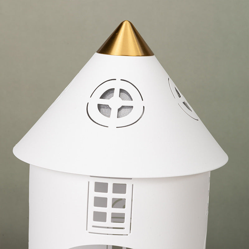 Modern Simplicity Iron Arch Castle 1-Light Melting Wax Table Lamp For Bedroom