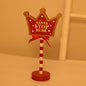 Contemporary Creative Christmas Road Sign Decoration Wooden Metal LED Table Lamp For Living Room