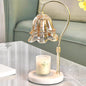 Modern Simplicity Iron Glass Flower Shade Marble Base 1-Light Melting Wax Table Lamp For Bedroom
