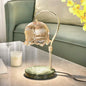 Modern Simplicity Iron Glass Flower Shade Marble Base 1-Light Melting Wax Table Lamp For Bedroom