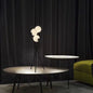 Contemporary Creative PLA 3D Moon Shade Iron Geometric Straight Line 3-Light Table Lamp For Bedroom