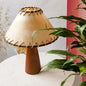 Contemporary Retro PVC Composite Fabric Conical Shade Solid Wood 1-Light Table Lamp For Home Office