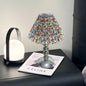 Traditional French Pleated Fabric Conical Shade Iron 1-Light Table Lamp For Bedroom