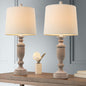 Modern Eclectic Fabric Round Shade Solid Wood 1-Light Table Lamp For Bedroom