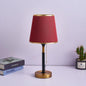 Contemporary Simplicity Fabric Round Shade Hardware 1-Light Table Lamp For Bedroom
