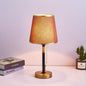Contemporary Simplicity Fabric Round Shade Hardware 1-Light Table Lamp For Bedroom