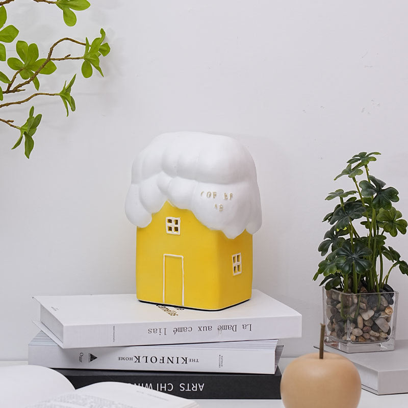 Contemporary Creative Ceramic Cute Snow House USB LED Table Lamp Night Light For Bedroom