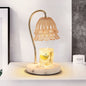 Traditional European Flower Glass Shade Marble Hardware 1-Light Melting Wax Table Lamp For Bedside