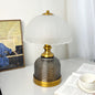 Modern Transitional Frosted Glass Dome Shade Hardware 1-Light Table Lamp For Study