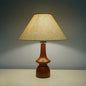 Modern Transitional Conical Fabric Shade Solid Wood Base 1-Light Table Lamp For Bedroom