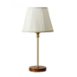 Modern Transitional Pleated Fabric Round Shade Solid Wood 1-Light Table Lamp For Bedroom