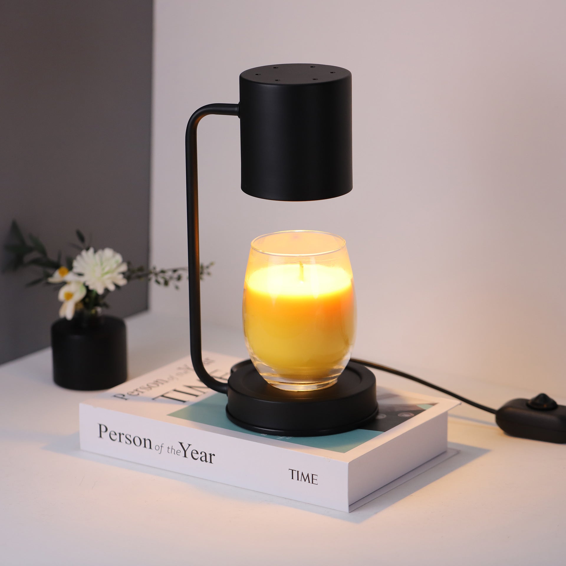 Modern Minimalist Iron Cylinder 1-Light Melting Wax Table Lamp For Bedroom