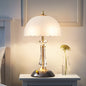 Modern Luxury Round Umbrella Metal Glass 1-Light Table Lamp For Bedroom