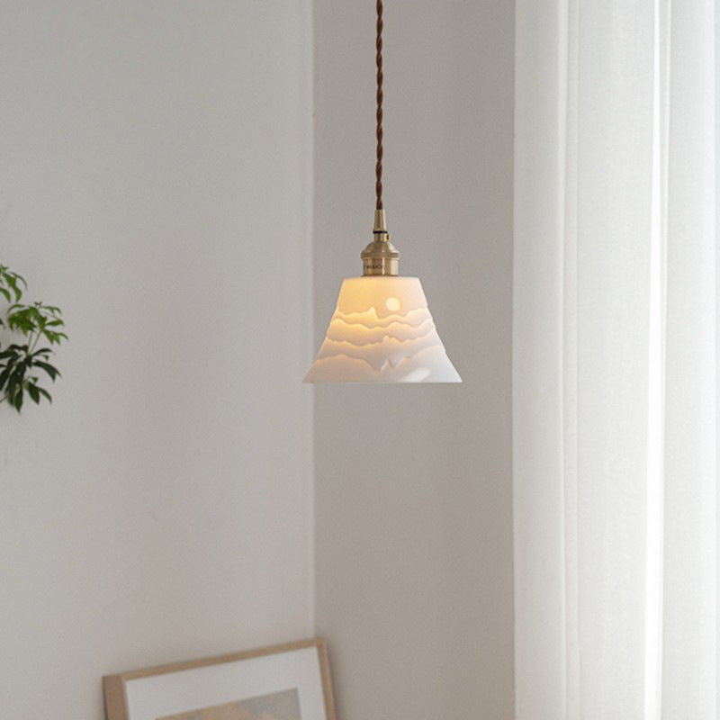 Scandinavian Copper & Ceramic Pendant Light