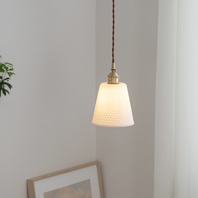 Scandinavian Copper & Ceramic Pendant Light