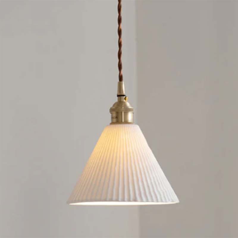 Scandinavian Copper & Ceramic Pendant Light