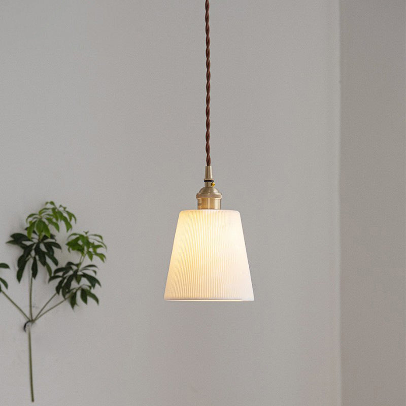 Scandinavian Copper & Ceramic Pendant Light