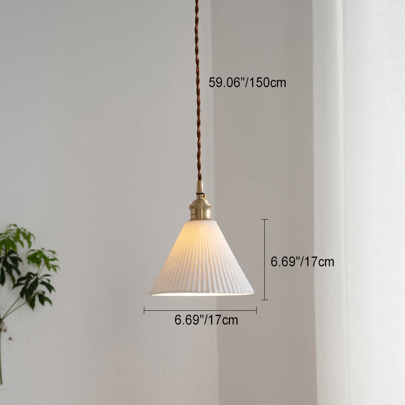 Scandinavian Copper & Ceramic Pendant Light