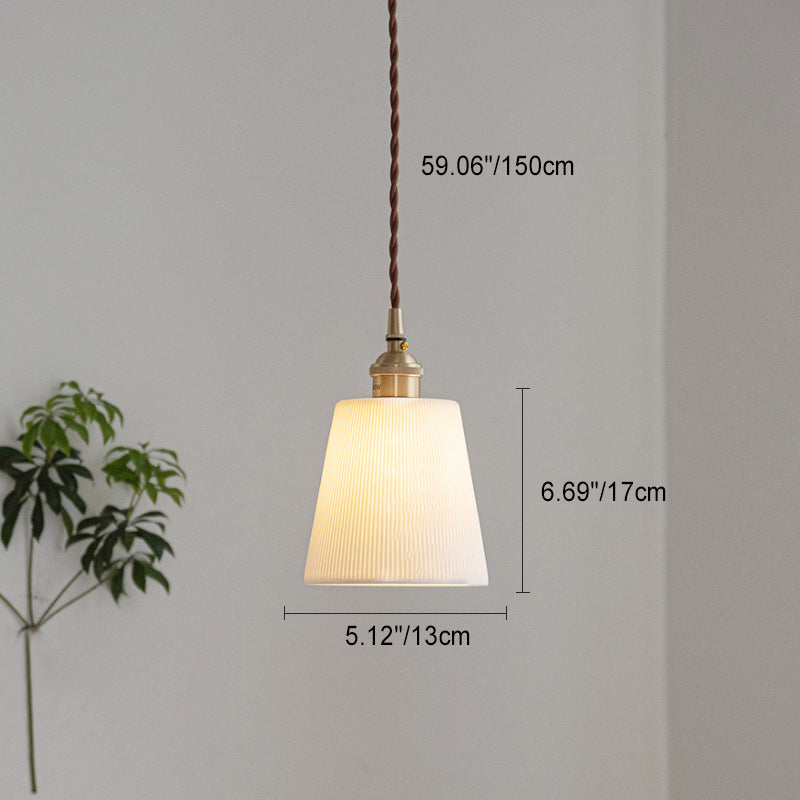Scandinavian Copper & Ceramic Pendant Light