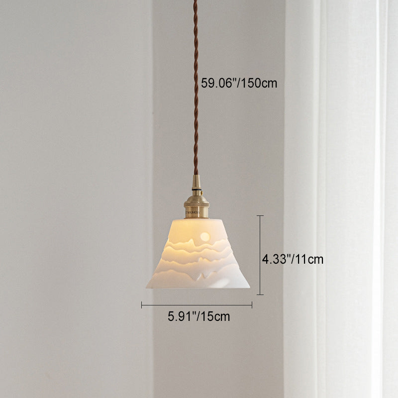 Scandinavian Copper & Ceramic Pendant Light