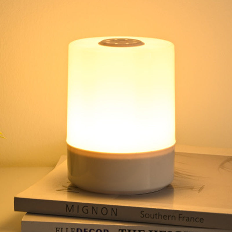 Modern Minimalist USB Round Cylinder ABS LED Table Lamp For Bedroom