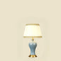 Traditional Chinese Vase Shape Round Cylinder Ceramic Fabric 1-Light Table Lamp For Bedroom