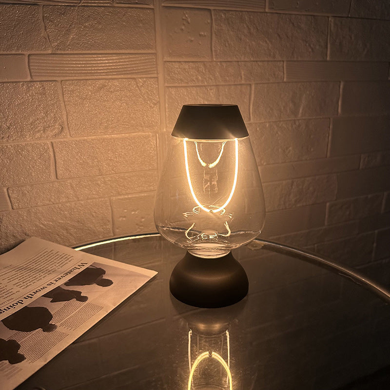 Modern Minimalist USB Cup Shape Oval Plastic Acrylic LED Table Lamp For Bedroom