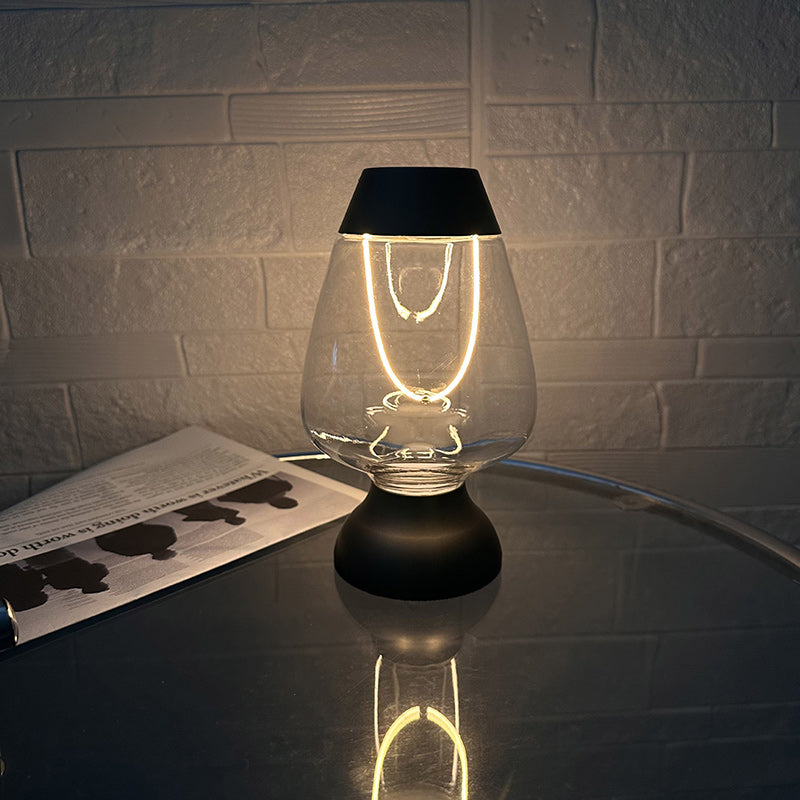 Modern Minimalist USB Cup Shape Oval Plastic Acrylic LED Table Lamp For Bedroom