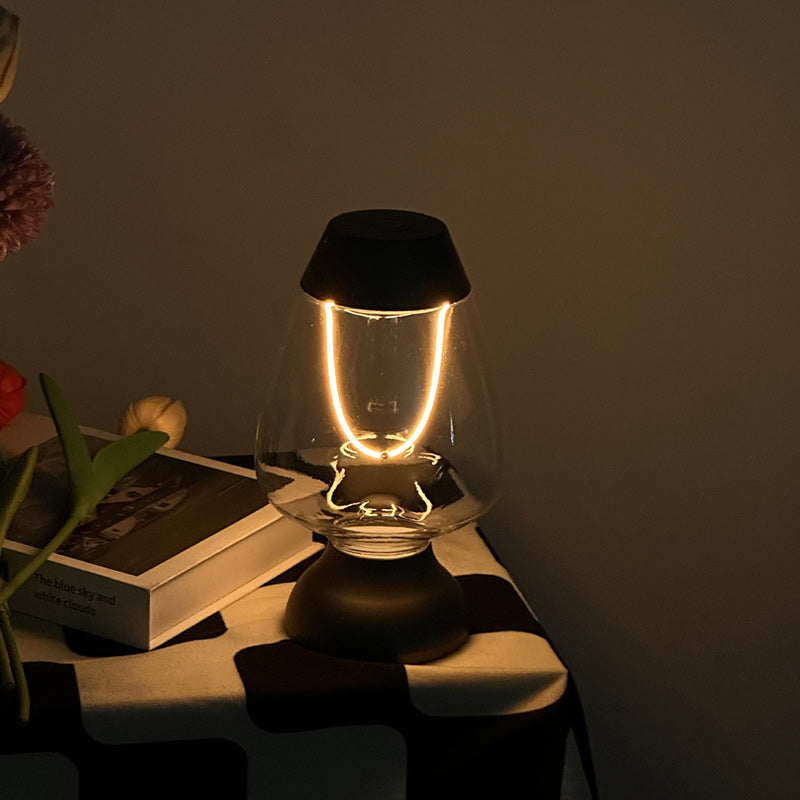 Modern Minimalist USB Cup Shape Oval Plastic Acrylic LED Table Lamp For Bedroom