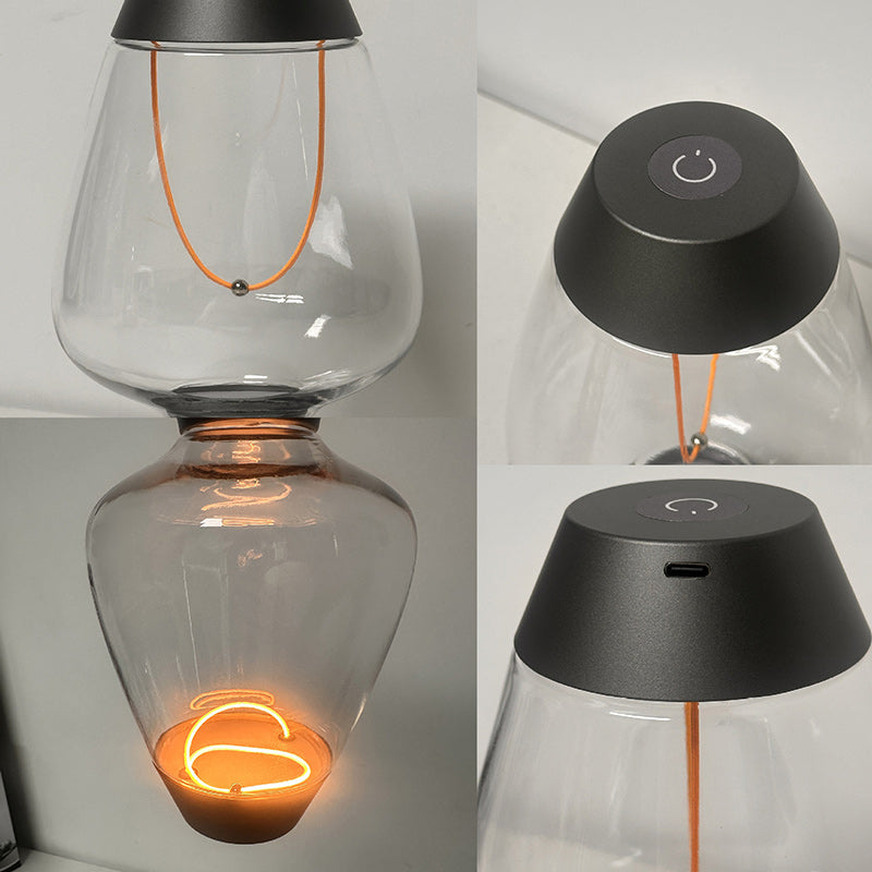 Modern Minimalist USB Cup Shape Oval Plastic Acrylic LED Table Lamp For Bedroom