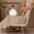 Traditional Vintage Floral Arc Round Cone Wood Iron Glass LED Table Lamp For Bedroom