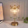 Traditional French Tassel Round Cylinder Metal Glass 1-Light Table Lamp For Bedroom