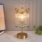 Traditional French Tassel Round Cylinder Metal Glass 1-Light Table Lamp For Bedroom