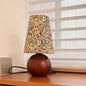 Traditional Vintage Round Sphere Rubberwood Cloth 1-Light Table Lamp For Bedroom