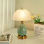 Modern Luxury Transparent Hemisphere Glass Metal Ceramic 1-Light Table Lamp For Bedroom